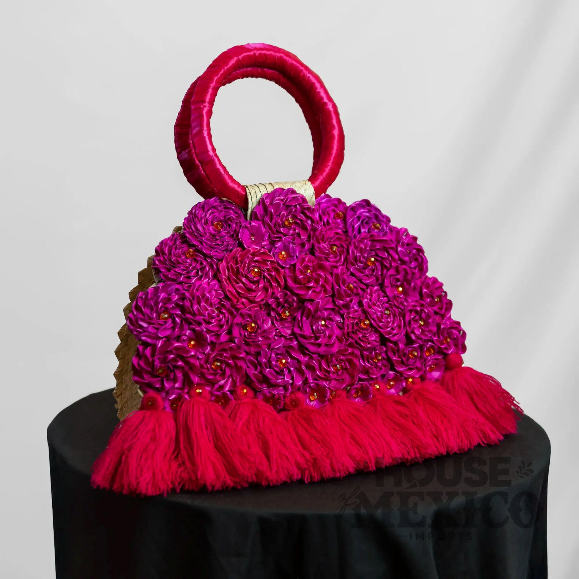 Mexican Handbags – Handmade Floral Tote with Tassels