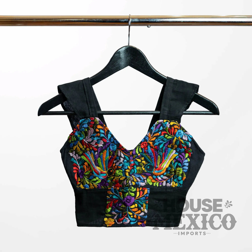 Mexican Top – Blusa Paloma with Colorful Floral Embroidery