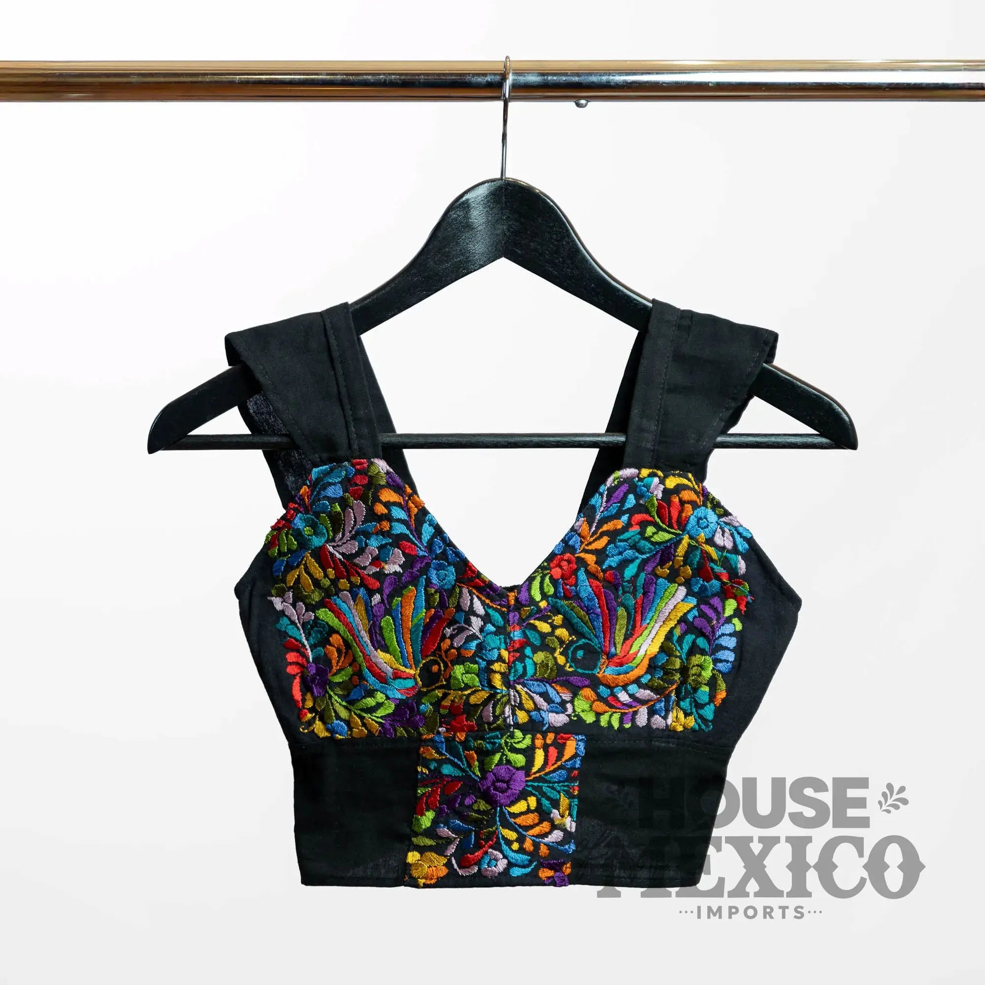 Mexican Top – Blusa Paloma with Colorful Floral Embroidery