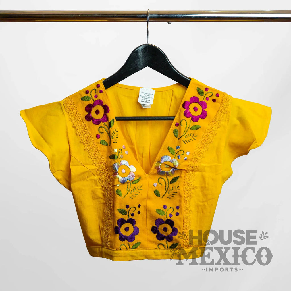 Mexican Top – Blusa Inés with Colorful Floral Embroidery