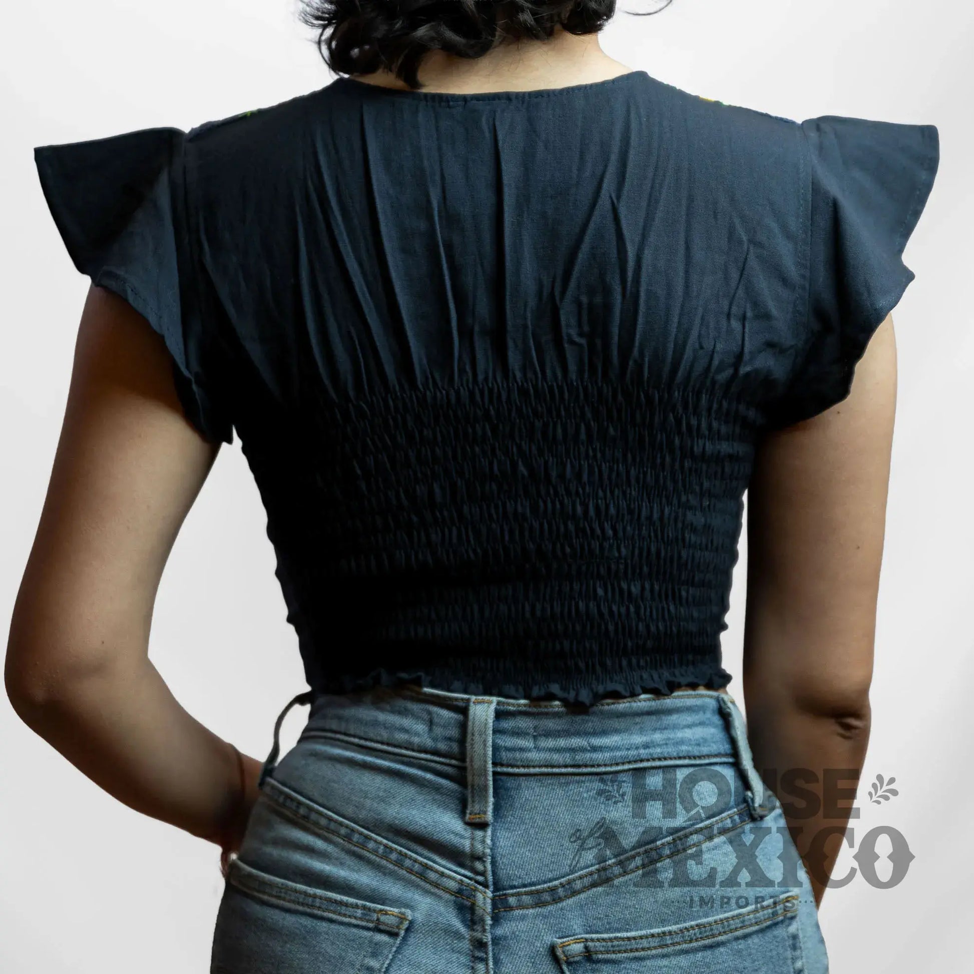 Mexican Top – Blusa Inés with Colorful Floral Embroidery