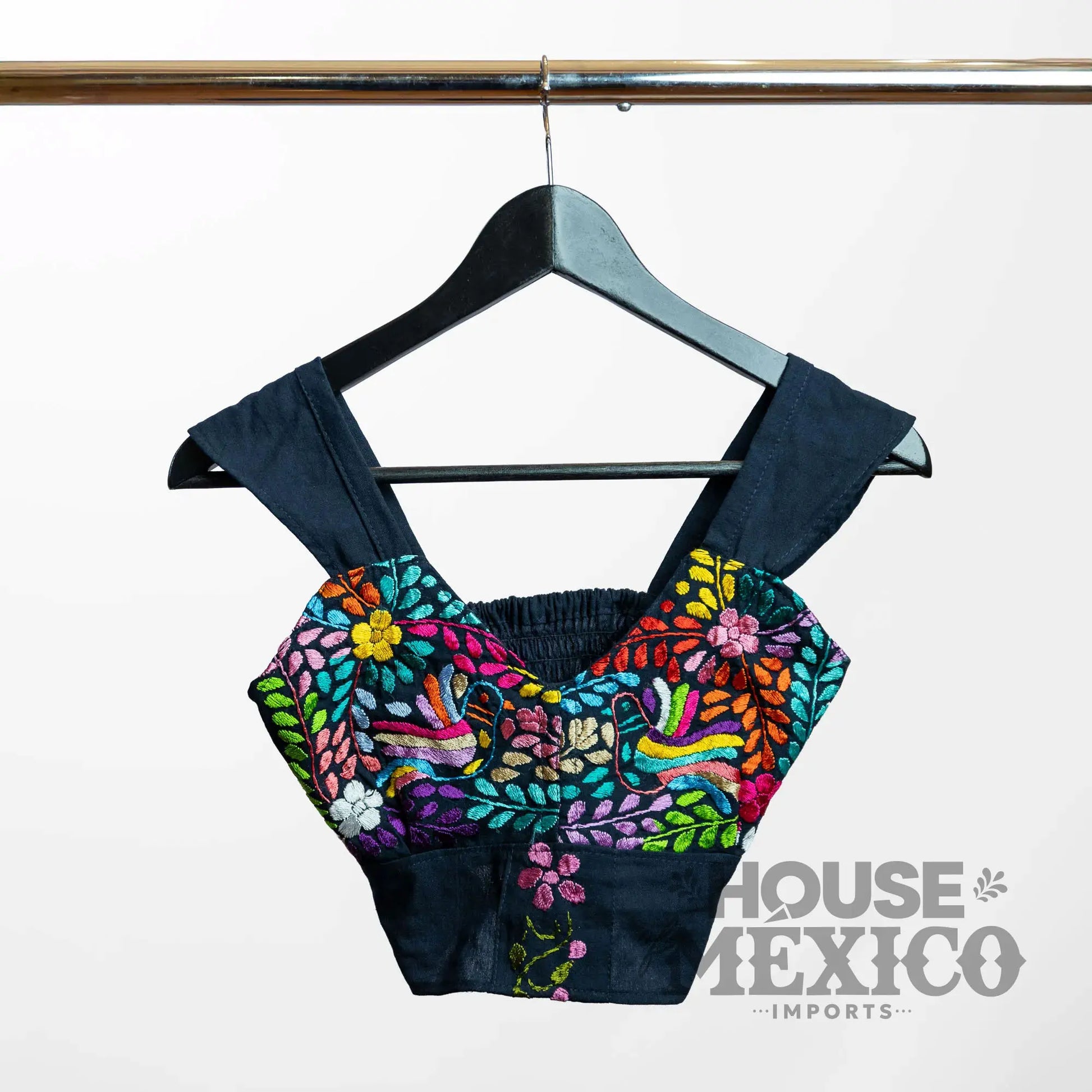 Mexican Top – Blusa Paloma with Colorful Floral Embroidery