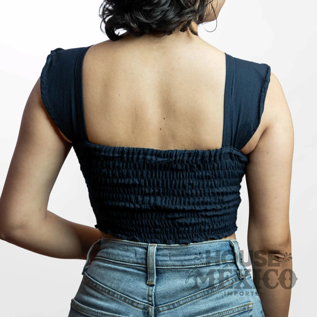 Mexican Top – Blusa Paloma with Colorful Floral Embroidery