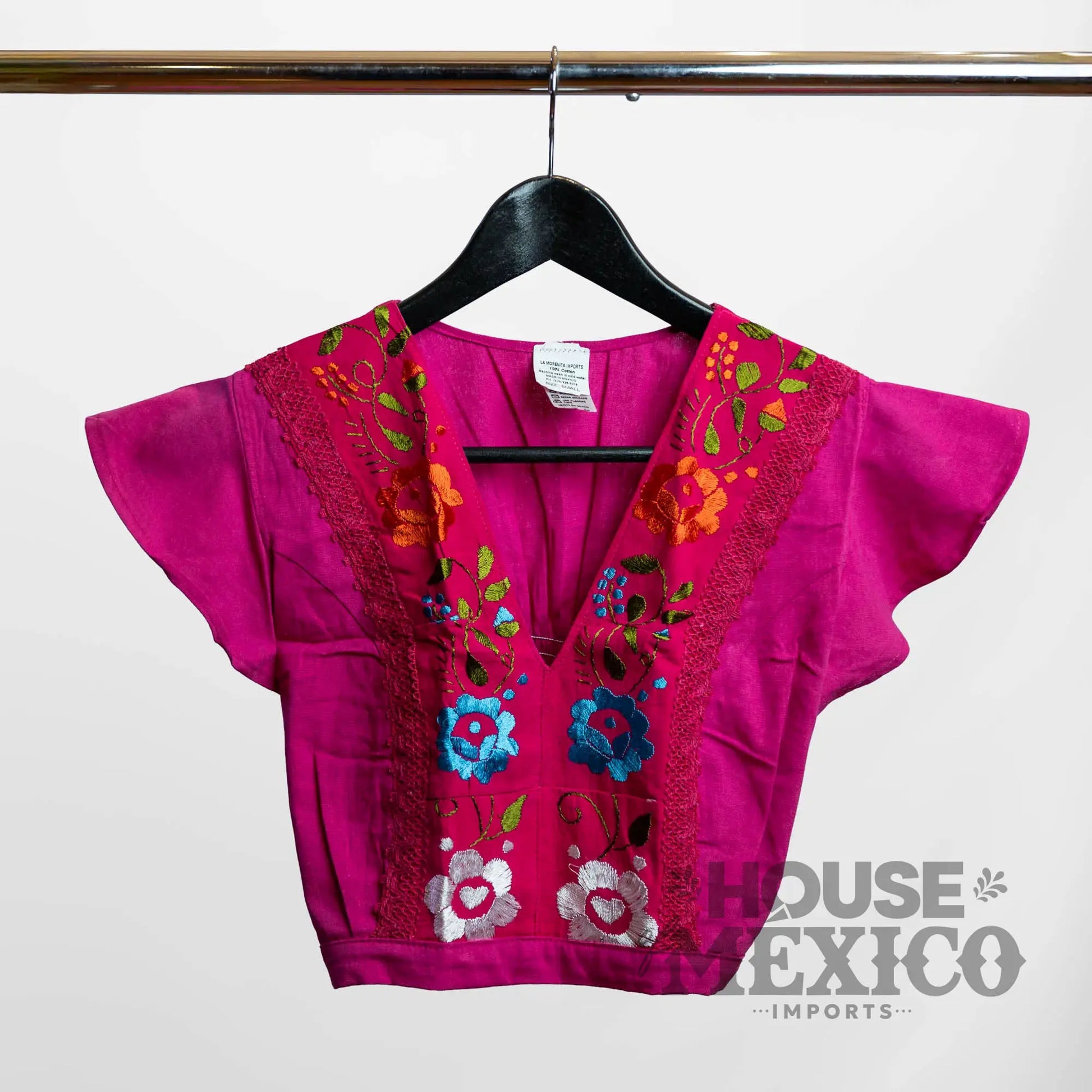 Mexican Top – Blusa Inés with Colorful Floral Embroidery