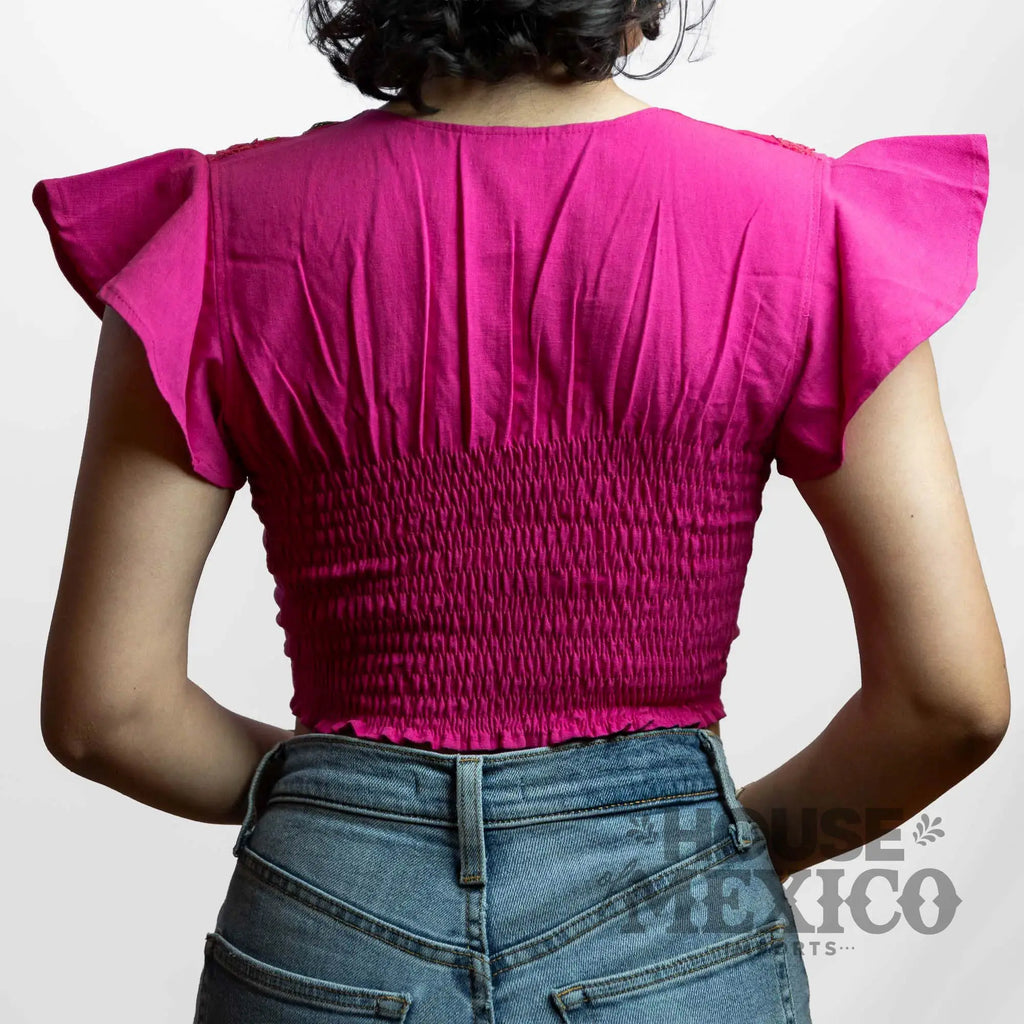 Mexican Top – Blusa Inés with Colorful Floral Embroidery