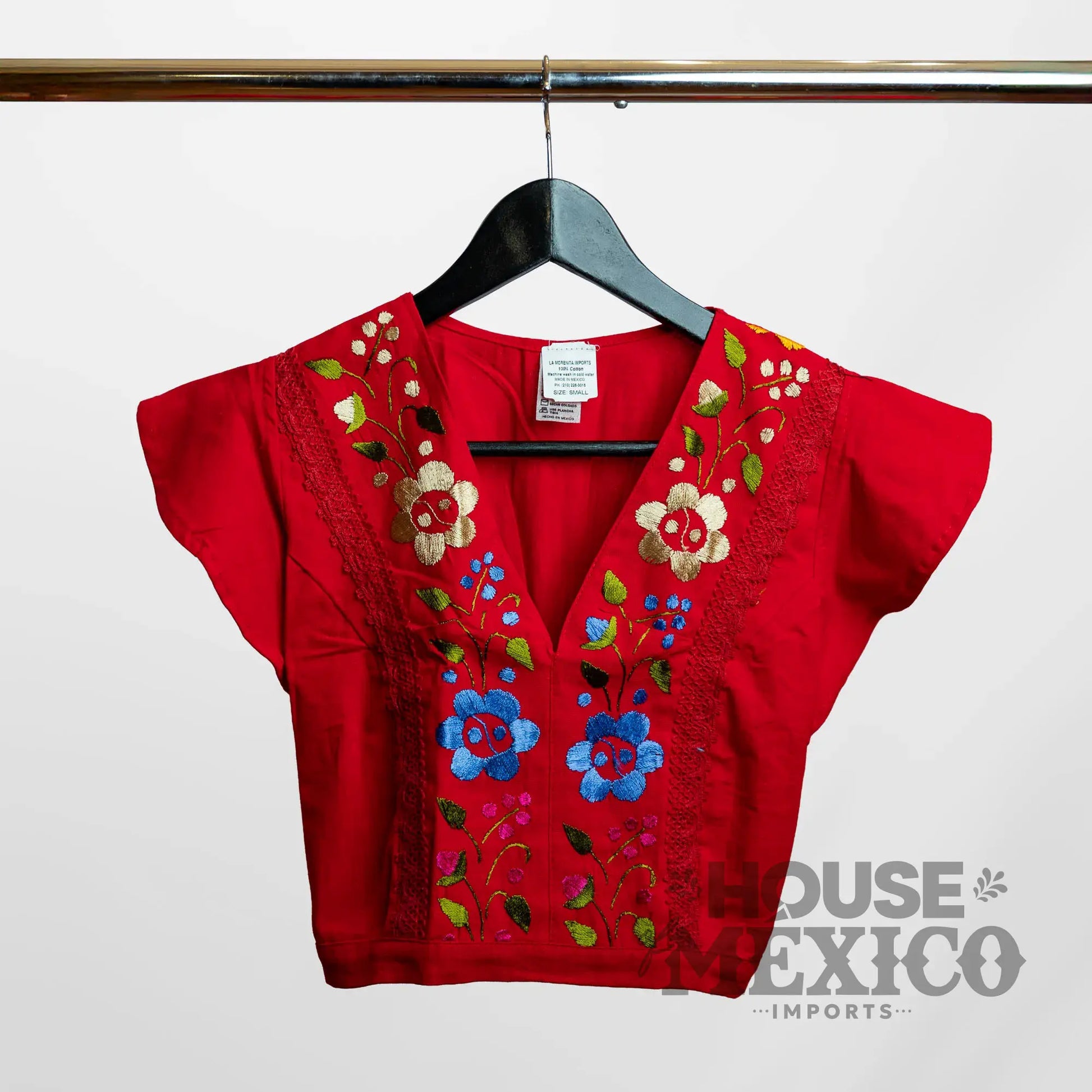 Mexican Top – Blusa Inés with Colorful Floral Embroidery