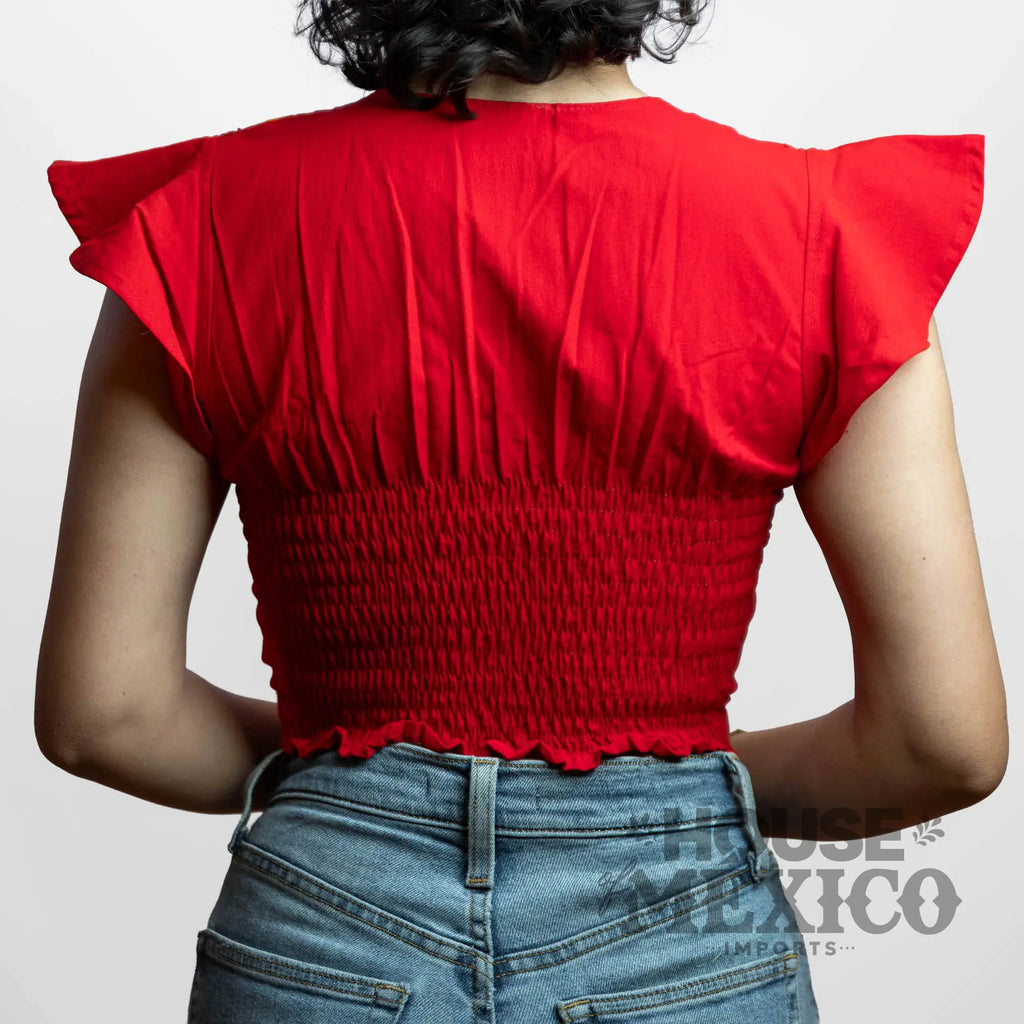 Mexican Top – Blusa Inés with Colorful Floral Embroidery