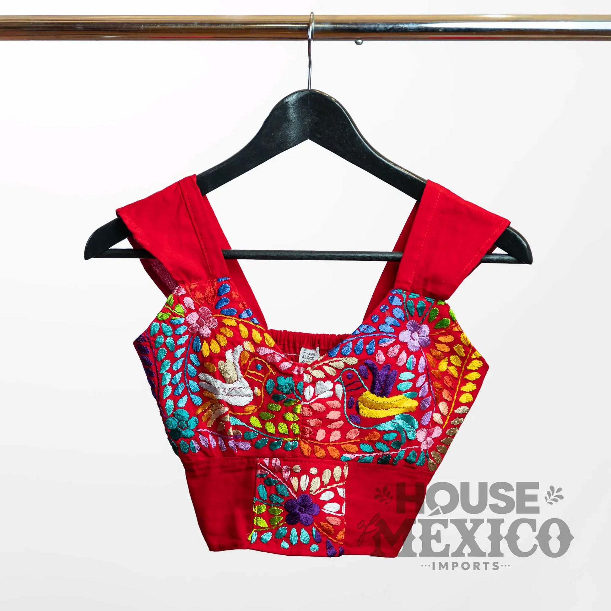 Mexican Top – Blusa Paloma with Colorful Floral Embroidery