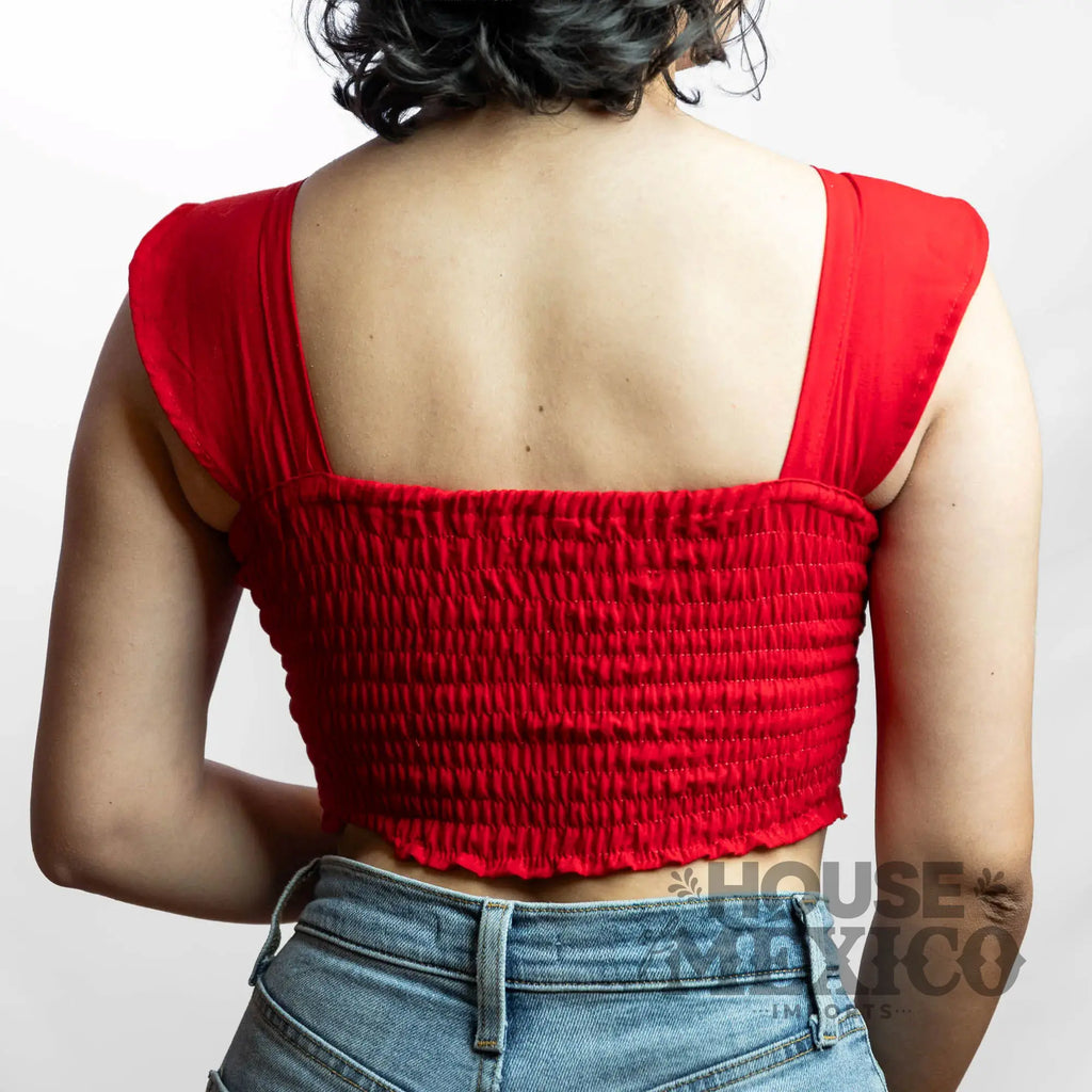 Mexican Top – Blusa Paloma with Colorful Floral Embroidery