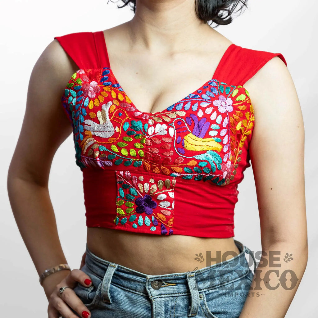 Mexican Top – Blusa Paloma with Colorful Floral Embroidery