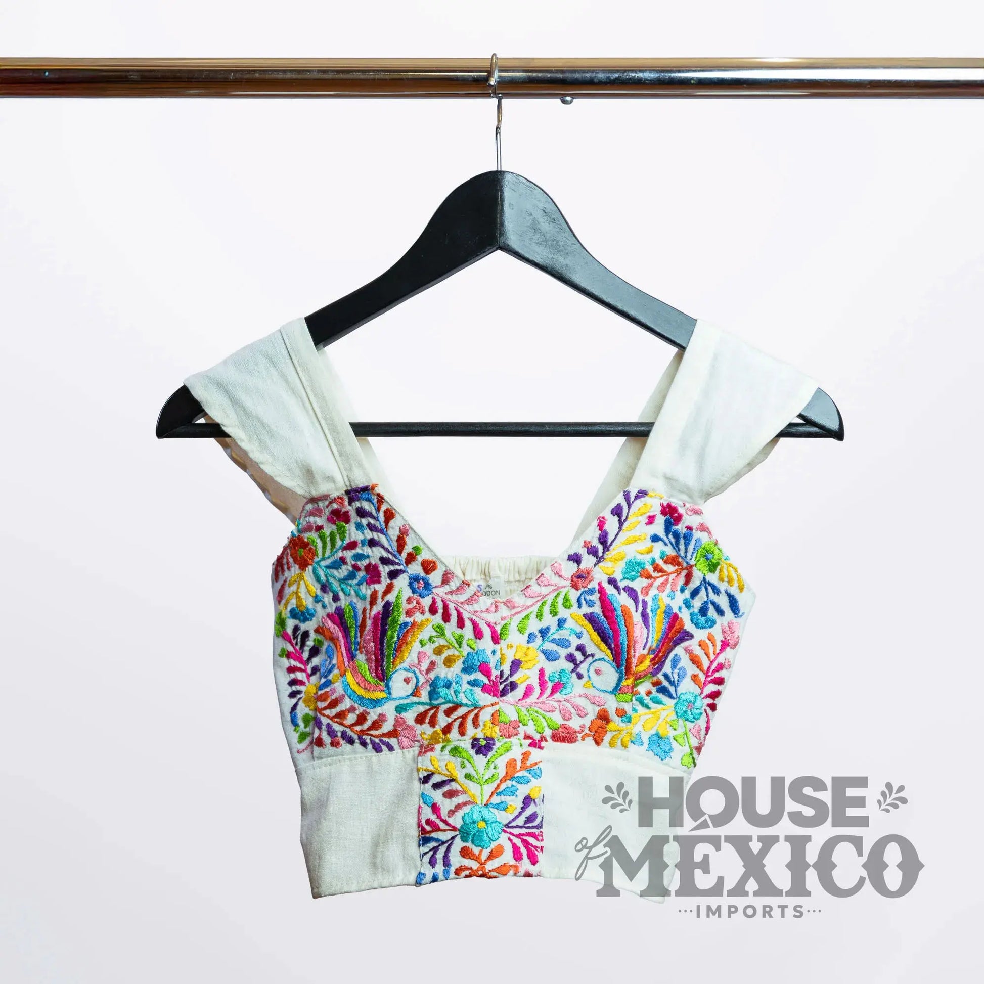 Mexican Top – Blusa Paloma with Colorful Floral Embroidery