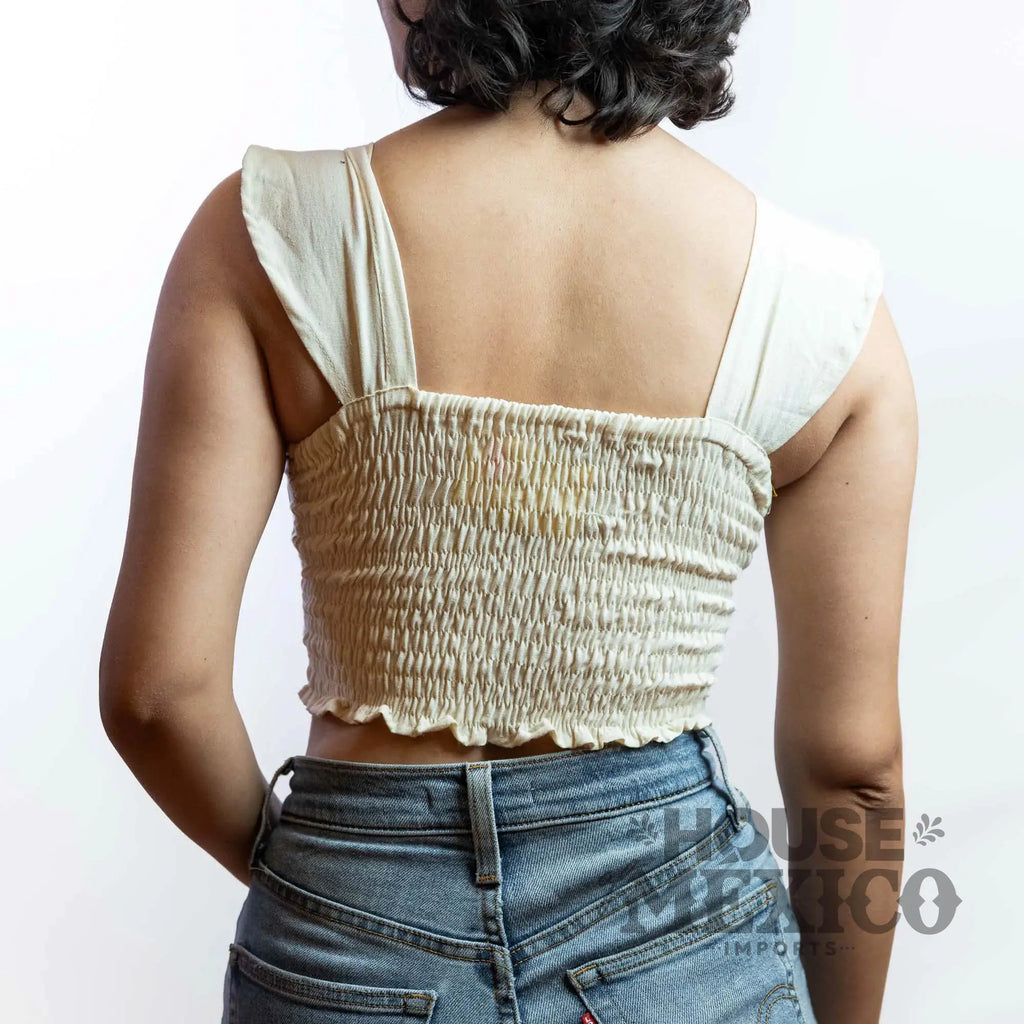 Mexican Top – Blusa Paloma with Colorful Floral Embroidery