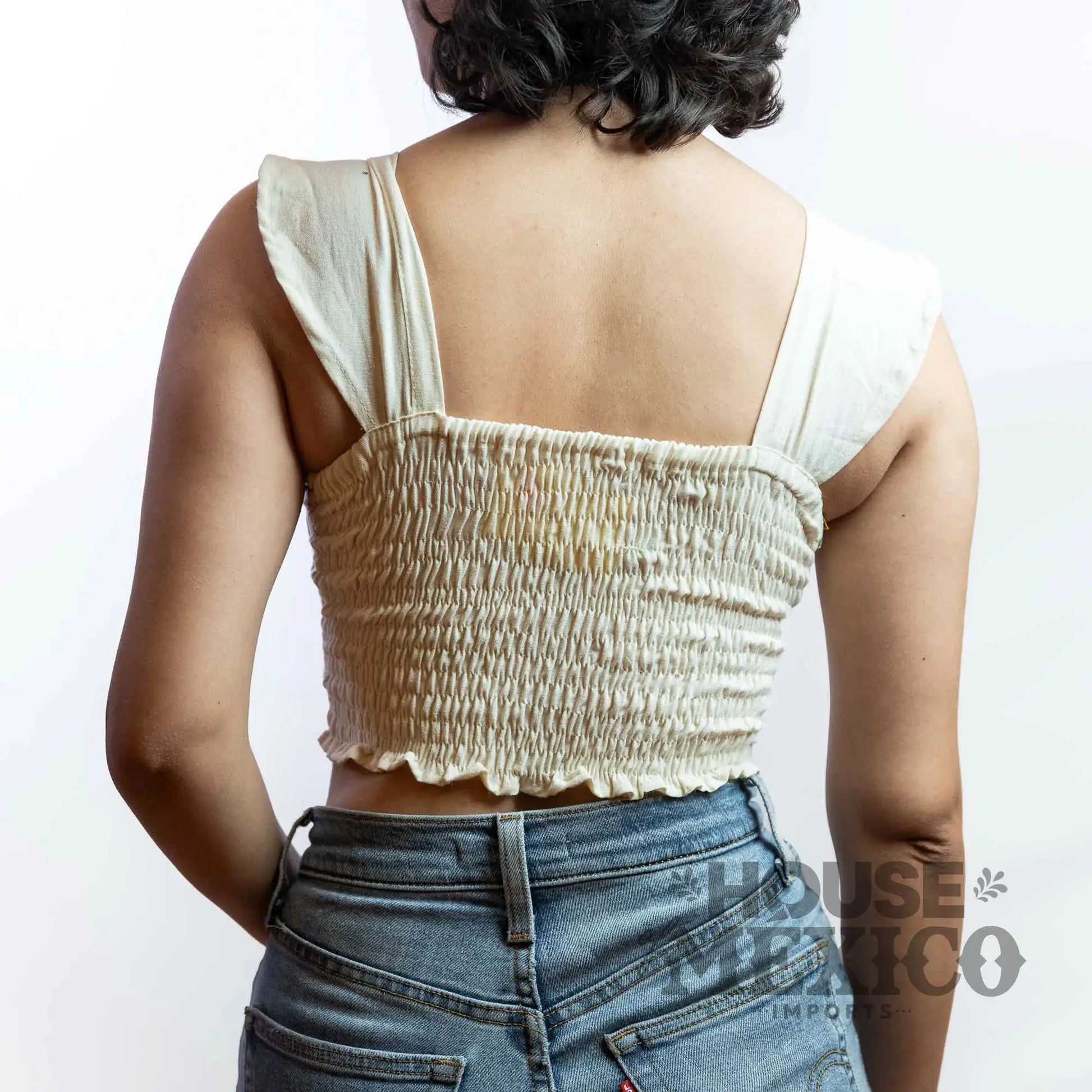 Mexican Top – Blusa Paloma with Colorful Floral Embroidery